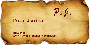 Puia Janina névjegykártya